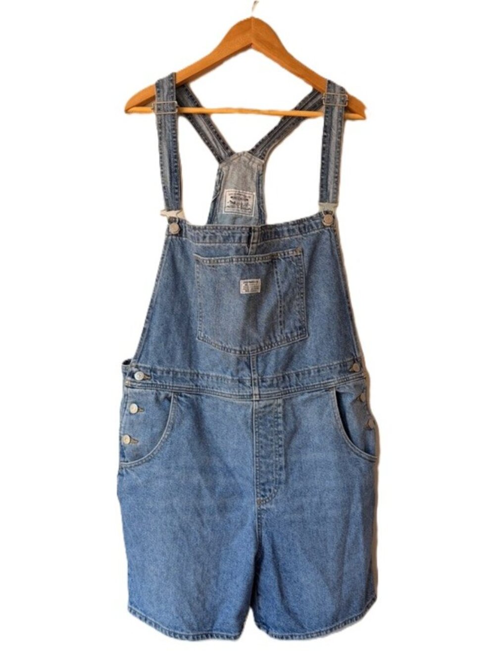 Classic Blue Denim Short Overalls - Unbranded